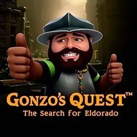 Gonzo's Quest logo – Slots by NetEnt at Rizzio Casino
